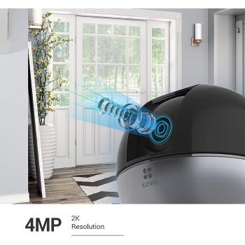 Ezviz C6W Camera CCTV, Indoor WiFi Camera, 4MP Wireless Home Camera with Motion Detection, Auto Tracking, 360 Night Vision, True- WDR, Two Way Talk, Privacy Shutter, Instant Alert, works with Alexa