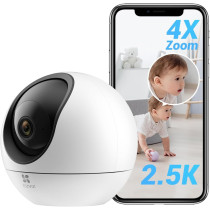 Ezviz C6 Security WiFi Camera, 2K+ Indoor Home camera with AI Powered Human & Pet Sound Detection, Night Vision, Auto-Zoom Tracking, Two Way Audio Calling, 2.4G/5G WiFi, SD Card/Cloud Storage