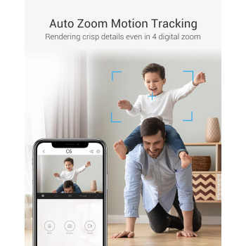 Ezviz C6 Security WiFi Camera, 2K+ Indoor Home camera with AI Powered Human & Pet Sound Detection, Night Vision, Auto-Zoom Tracking, Two Way Audio Calling, 2.4G/5G WiFi, SD Card/Cloud Storage