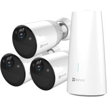 Ezviz BC1 3-Cam Kit Security Camera Outdoor Wireless, 365 Days Battery Life, Waterproof, Colour Night Vision, PIR Motion Detection, Two-way Audio, Cloud/SD Storage Option, Compatible with Solar Panel