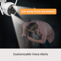Ezviz C3W Pro Smart Security Camera, Outdoor WiFi Camera 4MP with Color Night Vision, Two-Way Talk, Customizable Voice Alerts, IP67 Dust and Water Protection, Easy Installation, Works with Alexa