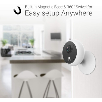Ezviz Cs- C1C-B -1D2Wfr C1C Ip Camera Wifi Home Security Baby Monitor 130 Vision/1080P Full Hd/12M Night Vision /Two Way Talk/ Easy Installation Magnetic Base Support Up To 256G Memory Card