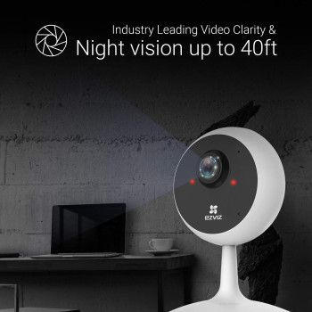 Ezviz Cs- C1C-B -1D2Wfr C1C Ip Camera Wifi Home Security Baby Monitor 130 Vision/1080P Full Hd/12M Night Vision /Two Way Talk/ Easy Installation Magnetic Base Support Up To 256G Memory Card