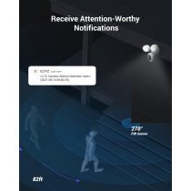 Ezviz LC1C-Floodlight Cam - WiFi Smart Home Security Camera White - Wired - Led lights - Two way talk - Full HD live video - Outdoor - Motion Detection - Night Vision