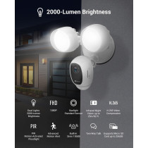 Ezviz LC1C-Floodlight Cam - WiFi Smart Home Security Camera White - Wired - Led lights - Two way talk - Full HD live video - Outdoor - Motion Detection - Night Vision