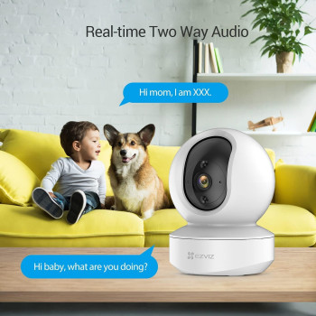 Ezviz 1080P Full HD CCTV Camera for Home, Baby Pet Monitor with Motion Detection, Smart Tracking, Smart Night Vision, 2-Way Audio, Compatible with Alexa(TY1)