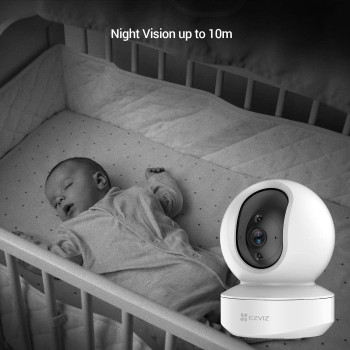 Ezviz 1080P Full HD CCTV Camera for Home, Baby Pet Monitor with Motion Detection, Smart Tracking, Smart Night Vision, 2-Way Audio, Compatible with Alexa(TY1)