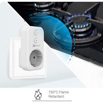 Ezviz CS-T31-16B-UK T31 Wi-Fi Smart Plug EU Standard Works With Smartphone, White