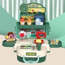 Little Story Role Play Shopkeeper/Supermarket Toy Set School Bag (36 Pcs) - Green, 3-In-1 Mode For 3 Years (LS_RPSB_SMGR)