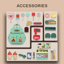 Little Story Role Play Shopkeeper/Supermarket Toy Set School Bag (36 Pcs) - Green, 3-In-1 Mode For 3 Years (LS_RPSB_SMGR)