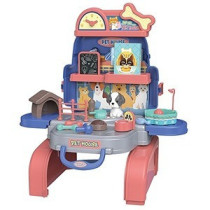 Little Story Role Play Animal Care/Pet House Toy Set School Bag (26 Pcs) - Blue, 3-In-1 Mode For 3Years+, Unisex
