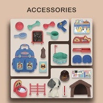 Little Story Role Play Animal Care/Pet House Toy Set School Bag (26 Pcs) - Blue, 3-In-1 Mode For 3Years+, Unisex