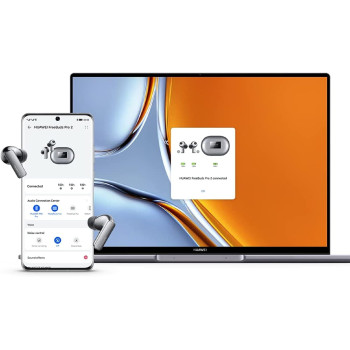 Huawei FreeBuds Pro 2, Dual Speaker True sound, Pure Voice, Intelligent ANC 2.0, Triple Adaptive EQ, Dual Device Connection, Silver Frost, 55035845, Huawei Freebuds Pro2
