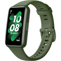 Huawei Band 7 Smartwatch Health and Fitness Tracker, Slim bezel less screen, 2 week battery life, 55029048, Small, Wilderness Green