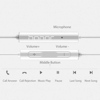 HUAWEI Original Honor Earphone AM115 Wired Half In-ear Headset 3.5mm Jack With Microphone Volume Control For Huawei P10 P20 Lite Mobile Phones Tablet Computer