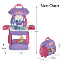 Little Story Role Play Beautician/Salon/Beauty Parlor Toy Set Satchel (21Pcs) - Purple, 3-In-1 Mode For 3Years+, Unisex (LS_RPST_HSPU)