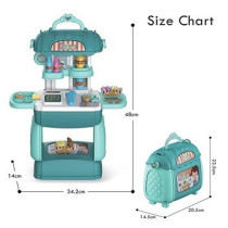 Little Story Role Play Shopkeeper/Supermarket Toy Set Satchel (35 Pcs) - Green, 3-In-1 Mode For 3Years+, Unisex (LS_RPST_MSGR)