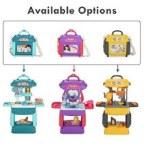 Little Story Role Play Shopkeeper/Supermarket Toy Set Satchel (35 Pcs) - Green, 3-In-1 Mode For 3Years+, Unisex (LS_RPST_MSGR)
