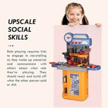 Little Story Role Play Mechanic/Tools Table Toy Set Luggage Case (39 Pcs) - Yellow, 4-In-1 Mode For 3Years+, Unisex (LS_RPLC_TTYE)