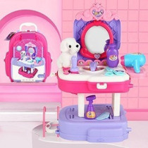 Little Story Role Play Animal Care/Pet House Toy Set School Bag (21 Pcs) - Purple, 2-In-1 Mode For 3Years+, Unisex (LS_RPSB_PCPI)