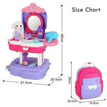 Little Story Role Play Animal Care/Pet House Toy Set School Bag (21 Pcs) - Purple, 2-In-1 Mode For 3Years+, Unisex (LS_RPSB_PCPI)
