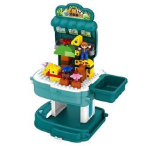 Little Story Role Play Zoological Park With Block Toy Set School Bag (200 Pcs) - Green, 2-In-1 Mode For 3Years+, Unisex (LS_BLSB_ANBU)