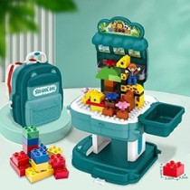 Little Story Role Play Zoological Park With Block Toy Set School Bag (200 Pcs) - Green, 2-In-1 Mode For 3Years+, Unisex (LS_BLSB_ANBU)