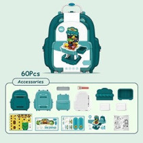 Little Story Role Play Zoological Park With Block Toy Set School Bag (200 Pcs) - Green, 2-In-1 Mode For 3Years+, Unisex (LS_BLSB_ANBU)