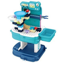 Little Story Role Play Theme Park With Slide And Block Toy Set School Bag (52 Pcs) - Blue, 2-In-1 Mode For 3Years+, Unisex (LS_BLSB_SLIBU)