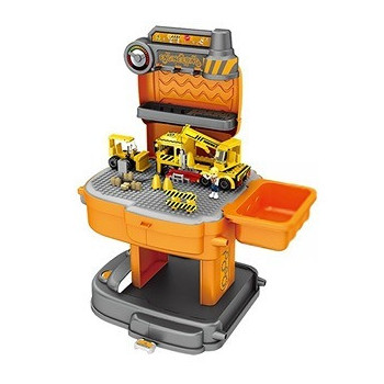 Little Story Role Play Construction Site With Jcb Truck And Block Toy Set School Bag (239 Pcs) - Orange, 2-In-1 Mode For 3Years+, Unisex (LS_BLSB_TRYE)