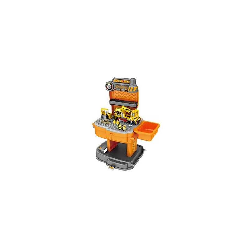 Little Story Role Play Construction Site With Jcb Truck And Block Toy Set School Bag (239 Pcs) - Orange, 2-In-1 Mode For 3Years+, Unisex (LS_BLSB_TRYE)