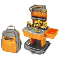 Little Story Role Play Construction Site With Jcb Truck And Block Toy Set School Bag (239 Pcs) - Orange, 2-In-1 Mode For 3Years+, Unisex (LS_BLSB_TRYE)