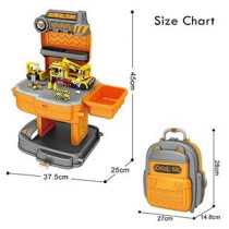 Little Story Role Play Construction Site With Jcb Truck And Block Toy Set School Bag (239 Pcs) - Orange, 2-In-1 Mode For 3Years+, Unisex (LS_BLSB_TRYE)