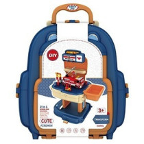 Little Story Role Play Fire Station With Fire Truck And Block Toy Set School Bag (223 Pcs) - Orange, 2-In-1 Mode For 3Years+, Unisex (LS_BLSB_FMBU)