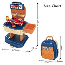 Little Story Role Play Fire Station With Fire Truck And Block Toy Set School Bag (223 Pcs) - Orange, 2-In-1 Mode For 3Years+, Unisex (LS_BLSB_FMBU)
