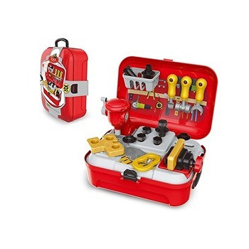 Little Story Role Play Mechanic/Builder Toolbox Backpack (25 Pcs) - Red For 3Years+, Unisex (LS_RPBP_TSRD)