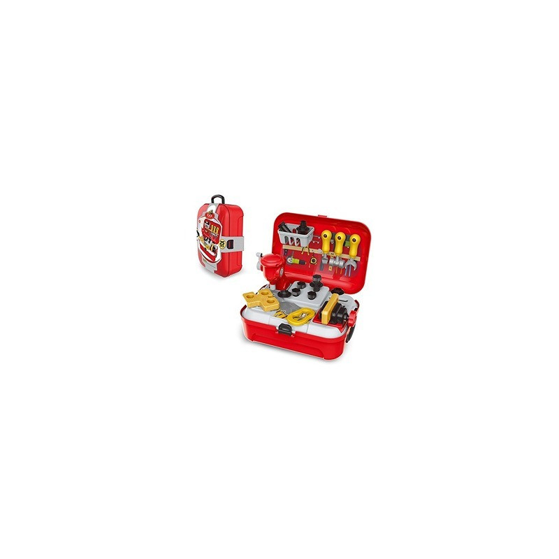 Little Story Role Play Mechanic/Builder Toolbox Backpack (25 Pcs) - Red For 3Years+, Unisex (LS_RPBP_TSRD)