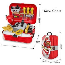 Little Story Role Play Mechanic/Builder Toolbox Backpack (25 Pcs) - Red For 3Years+, Unisex (LS_RPBP_TSRD)