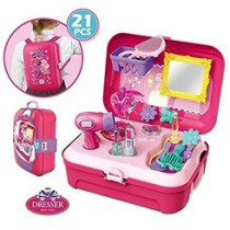 Little Story Role Play Beautician/Make Up Box Backpack (21 Pcs) - Pink For 3Years+, Unisex (LS_RPBP_MPPI)