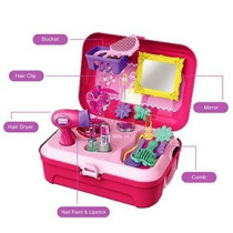 Little Story Role Play Beautician/Make Up Box Backpack (21 Pcs) - Pink For 3Years+, Unisex (LS_RPBP_MPPI)