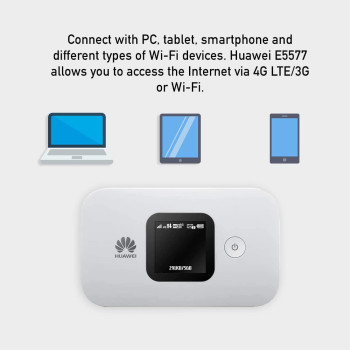 Huawei E5577-4G Low-Cost, Super-Fast Portable Mobile Wi-Fi Hotspot (Genuine UK Warranty Stock) - White