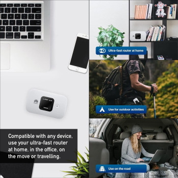 Huawei E5577-4G Low-Cost, Super-Fast Portable Mobile Wi-Fi Hotspot (Genuine UK Warranty Stock) - White