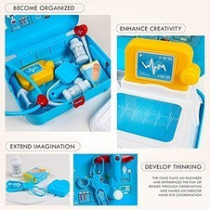 Little Story Role Play Hospital/Doctor Set Box Backpack (17 Pcs) - Blue For 3Years+, Unisex (LS_RPBP_DRBU)