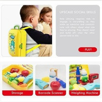 Little Story Role Play Shopkeeper/Supermarket Set Box Backpack 21 Pcs -Yellow For 3Years+, Unisex