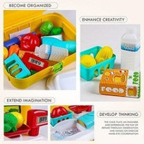 Little Story Role Play Shopkeeper/Supermarket Set Box Backpack 21 Pcs -Yellow For 3Years+, Unisex