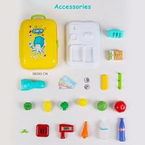 Little Story Role Play Shopkeeper/Supermarket Set Box Backpack 21 Pcs -Yellow For 3Years+, Unisex