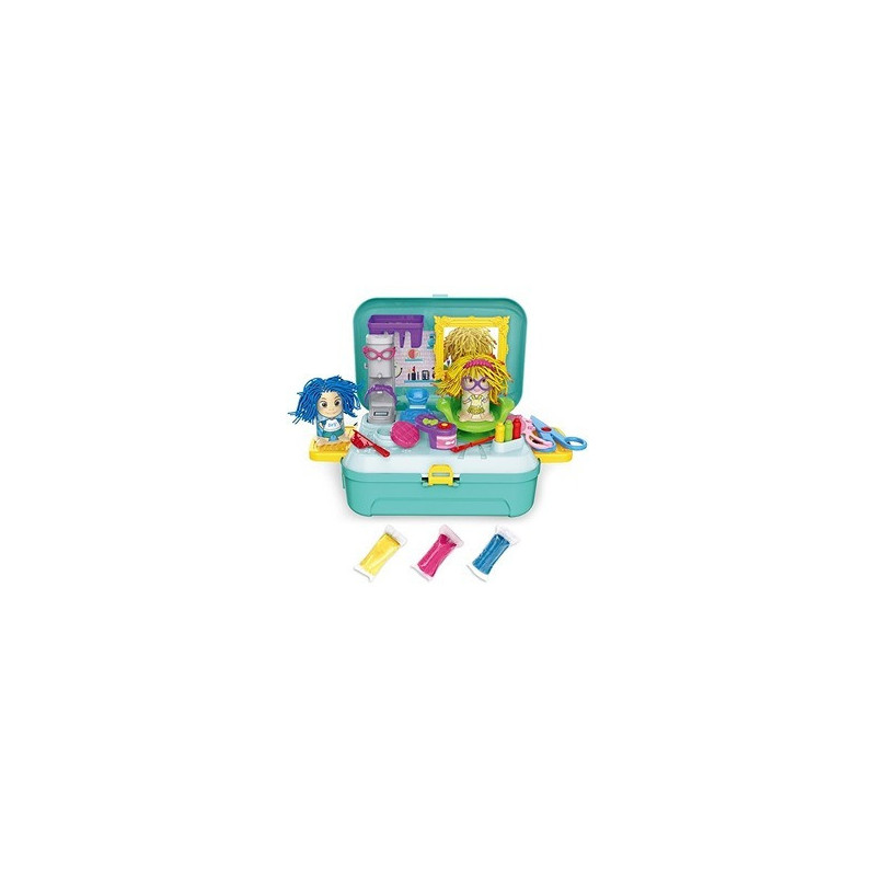 Little Story Role Play Beautician/Make Up Box With Dough Backpack (30 Pcs) - Green For 3Years+, Unisex (LS_RPBP_DOGR)