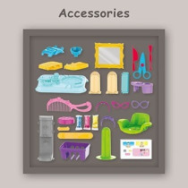 Little Story Role Play Beautician/Make Up Box With Dough Backpack (30 Pcs) - Green For 3Years+, Unisex (LS_RPBP_DOGR)
