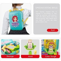 Little Story Role Play Beautician/Make Up Box With Dough Backpack (30 Pcs) - Green For 3Years+, Unisex (LS_RPBP_DOGR)