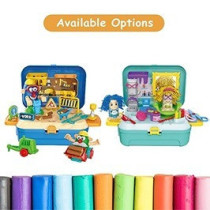 Little Story Role Play Beautician/Make Up Box With Dough Backpack (30 Pcs) - Green For 3Years+, Unisex (LS_RPBP_DOGR)